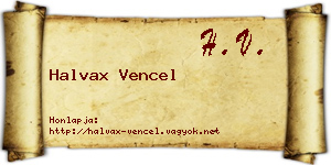 Halvax Vencel névjegykártya
